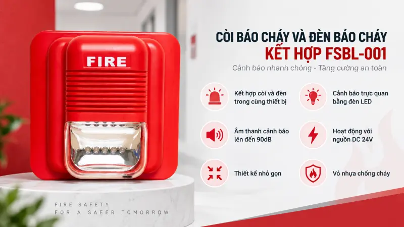 Còi báo cháy và Đèn báo cháy kết hợp FSBL-001 Còi báo cháy và Đèn báo cháy kết hợp FSBL-001