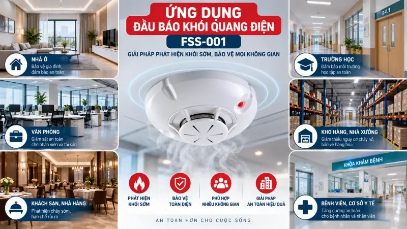 Ứng dụng của đầu báo khói FSS-001 Ứng dụng của đầu báo khói FSS-001