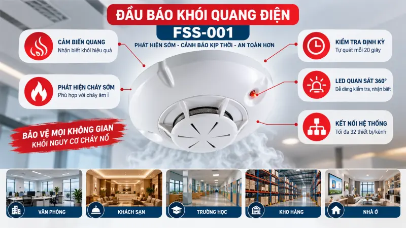 Đầu báo khói quang điện FSS-001 Đầu báo khói quang điện FSS-001