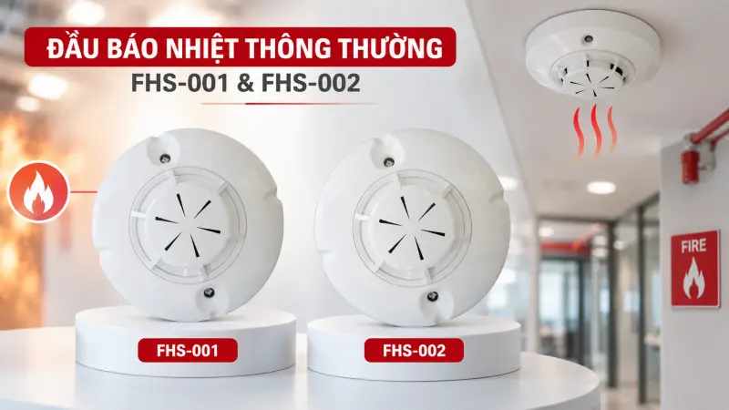 Đầu báo nhiệt thường FHS-001 và FHS-002 Đầu báo nhiệt thường FHS-001 và FHS-002