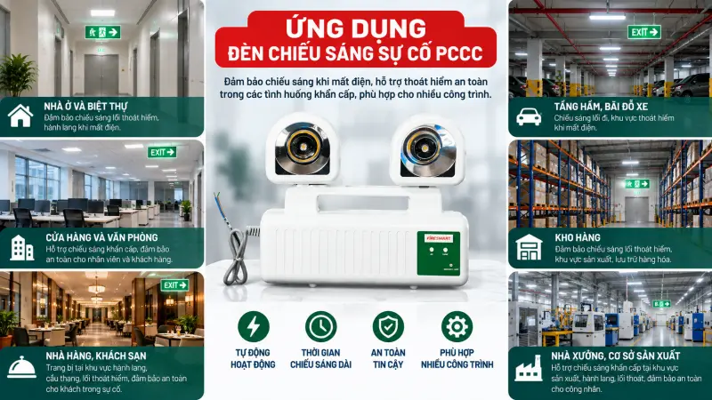 Đèn chiếu sáng sự cố PCCC Đèn chiếu sáng sự cố PCCC