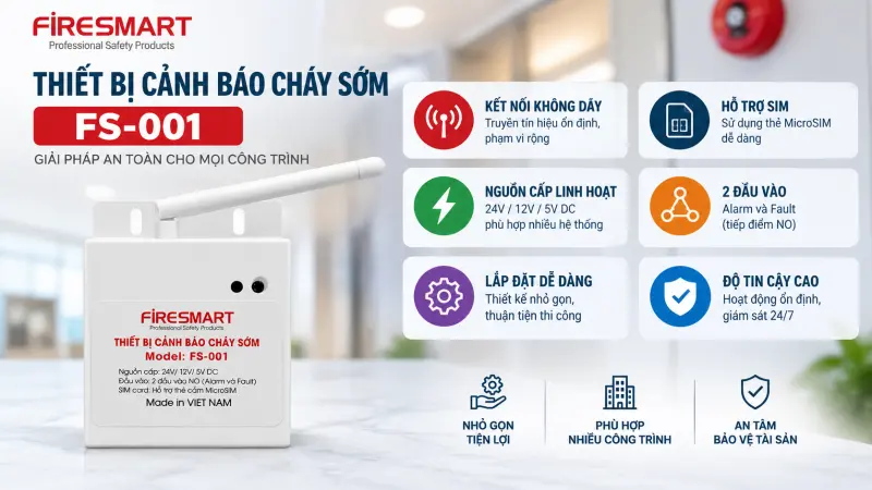 Thiết bị cảnh báo cháy sớm FS-001 Thiết bị cảnh báo cháy sớm FS-001