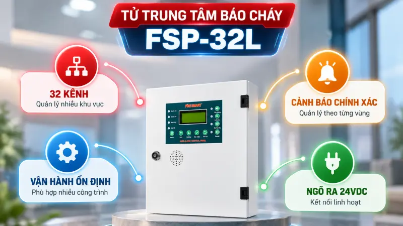 Tủ trung tâm báo cháy 32 kênh FSP-32L Tủ trung tâm báo cháy 32 kênh FSP-32L